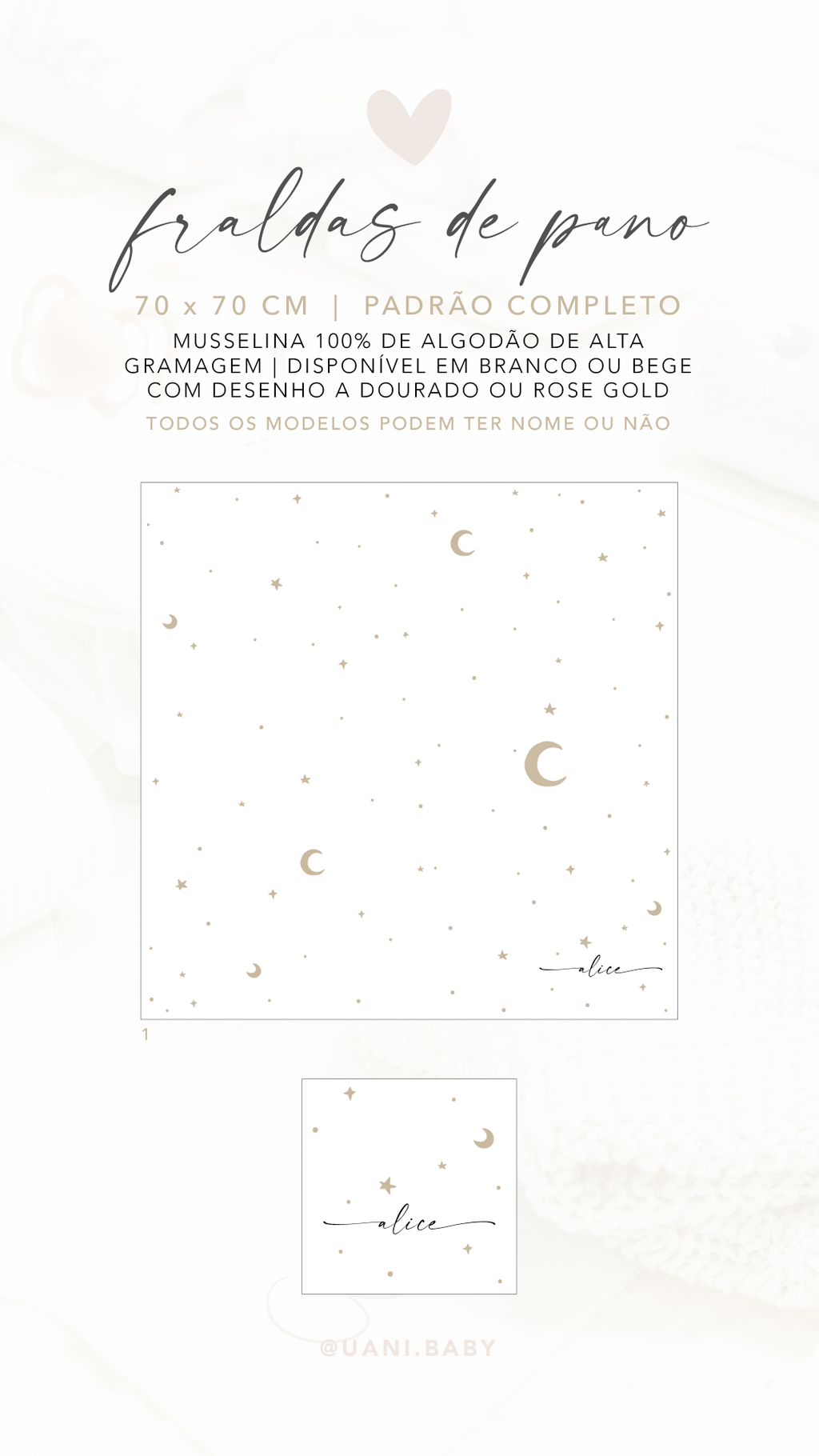 Fralda Personalizada com Padrão Completo
