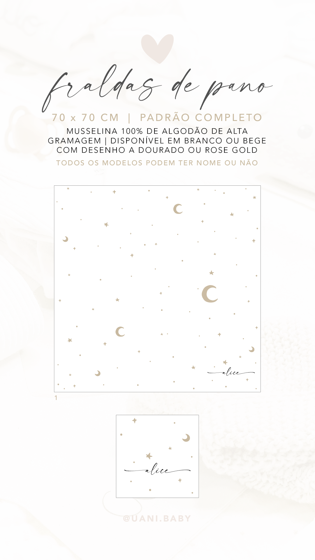 Fralda Personalizada com Padrão Completo