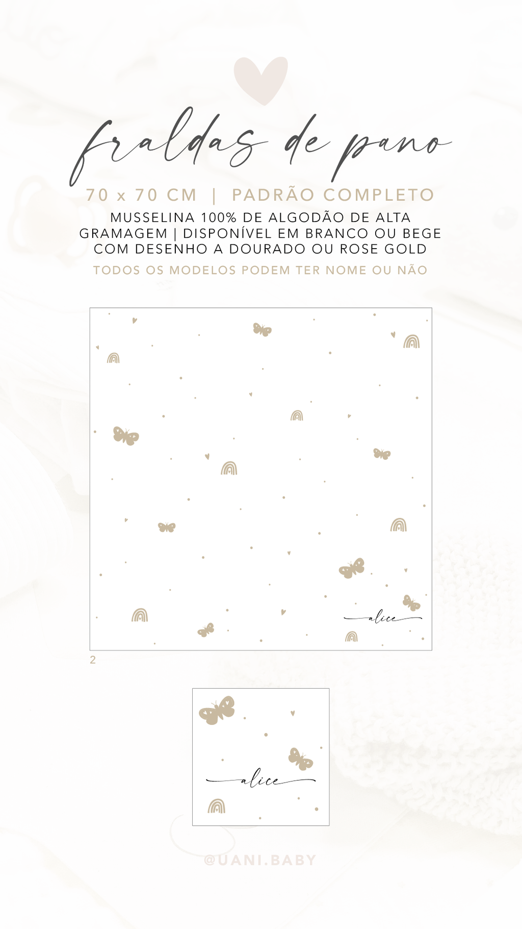 Fralda Personalizada com Padrão Completo