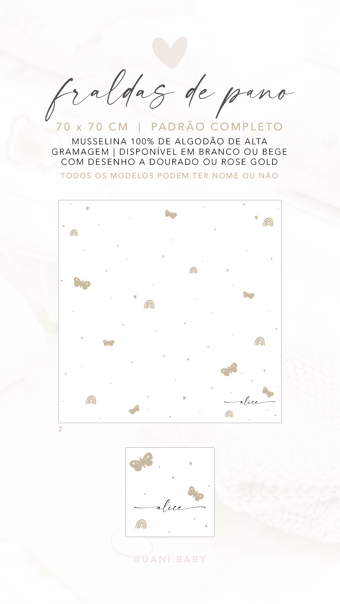 Fralda Personalizada com Padrão Completo