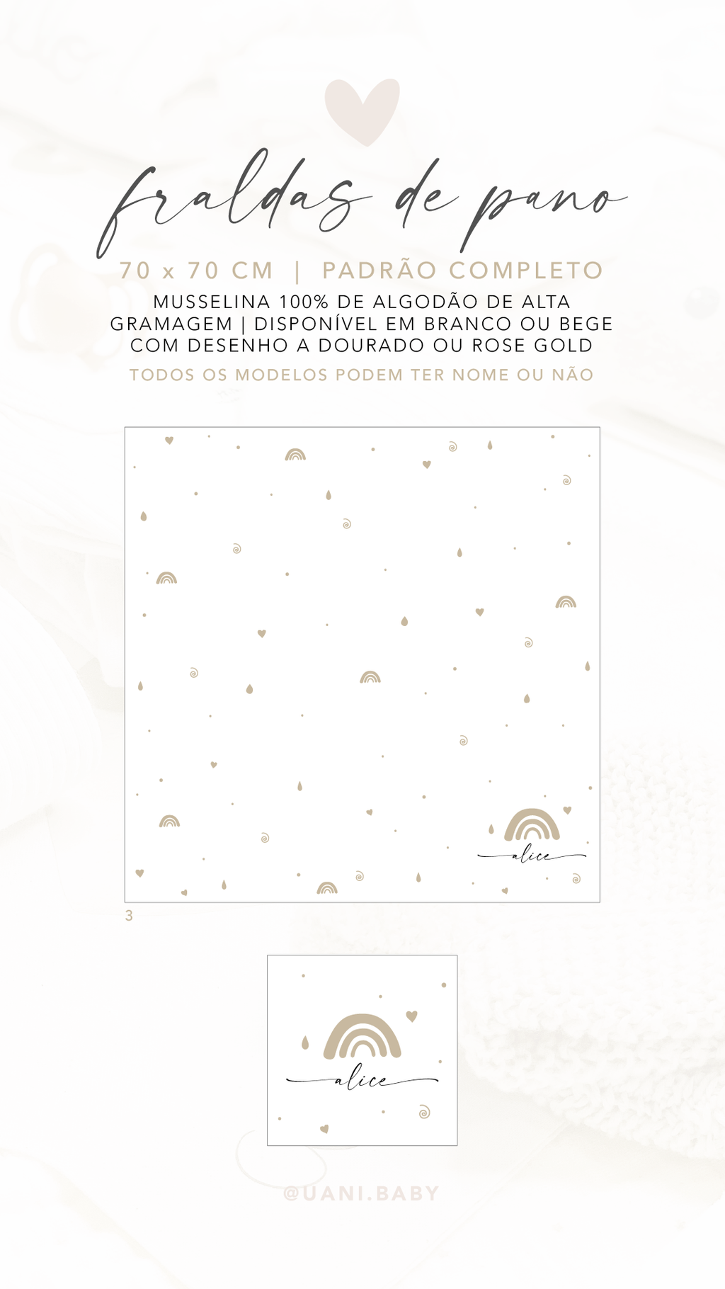 Fralda Personalizada com Padrão Completo