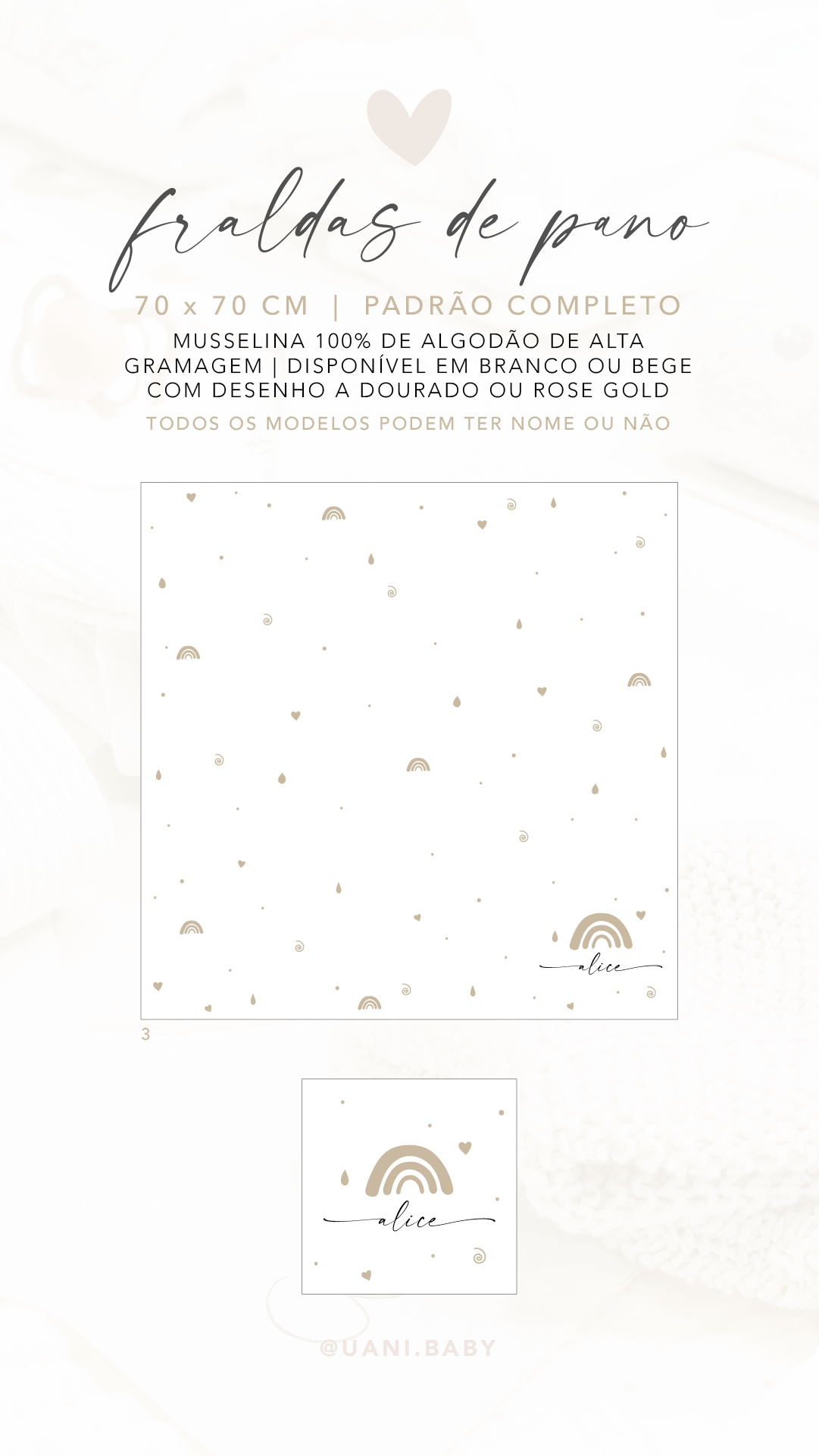 Fralda Personalizada com Padrão Completo