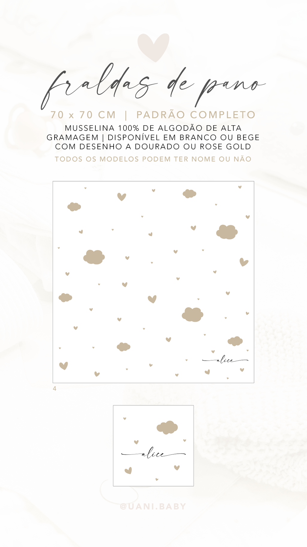 Fralda Personalizada com Padrão Completo