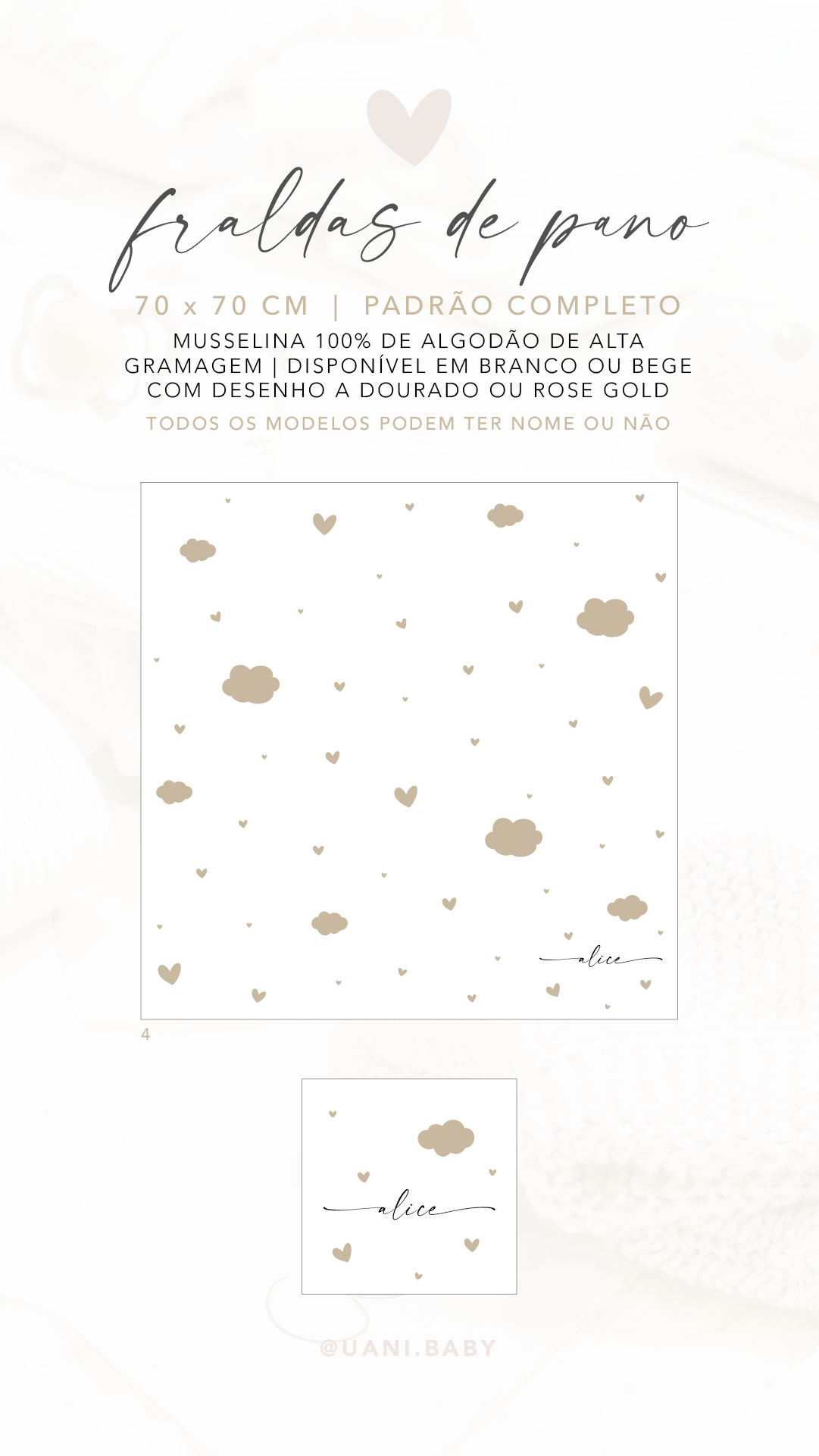 Fralda Personalizada com Padrão Completo