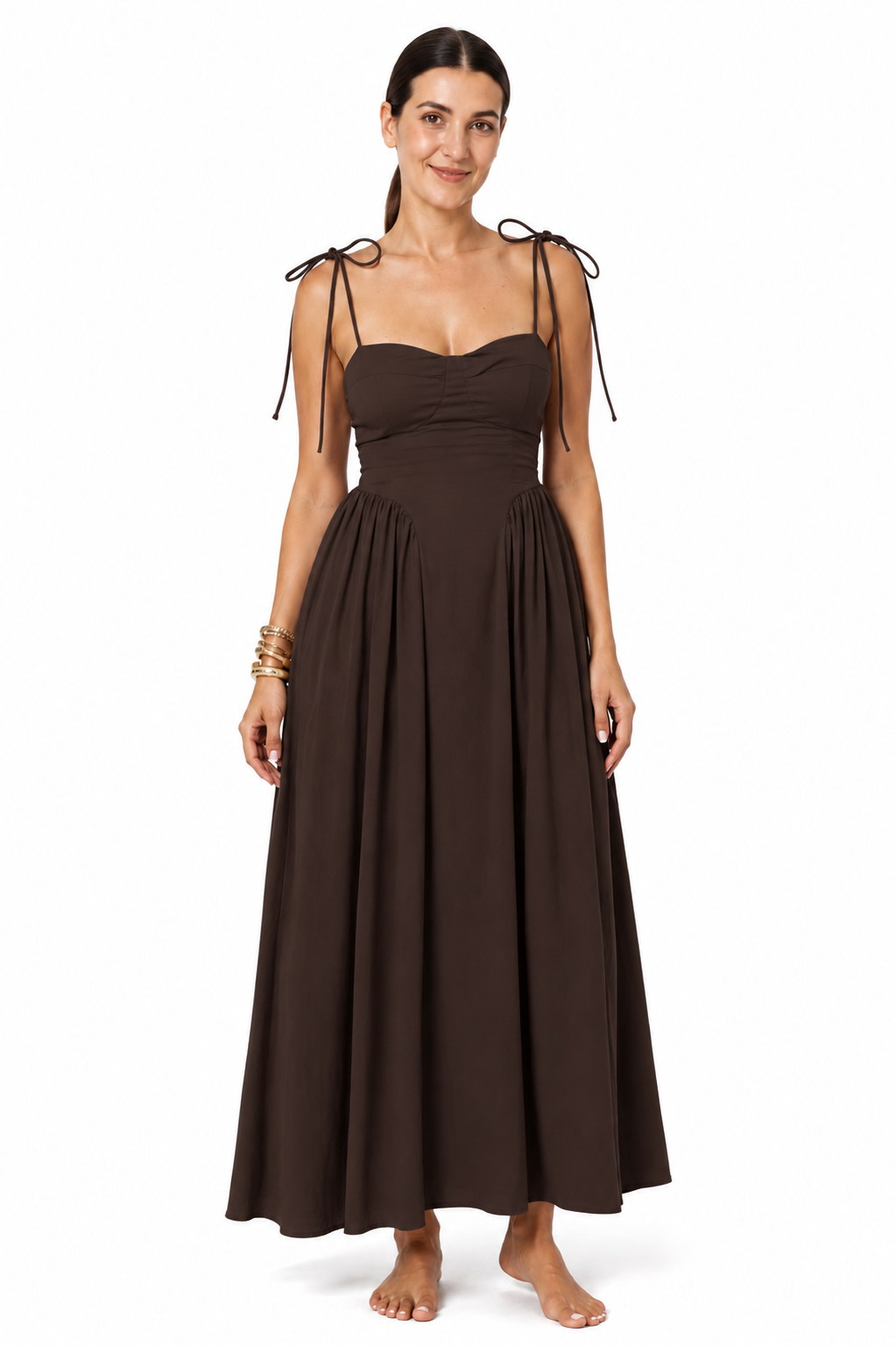 Vestido Serena - Castanho