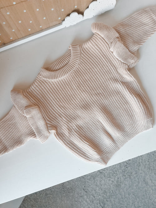 Camisola Soft Knit – Camisola de Malha para Bebé com Folhos