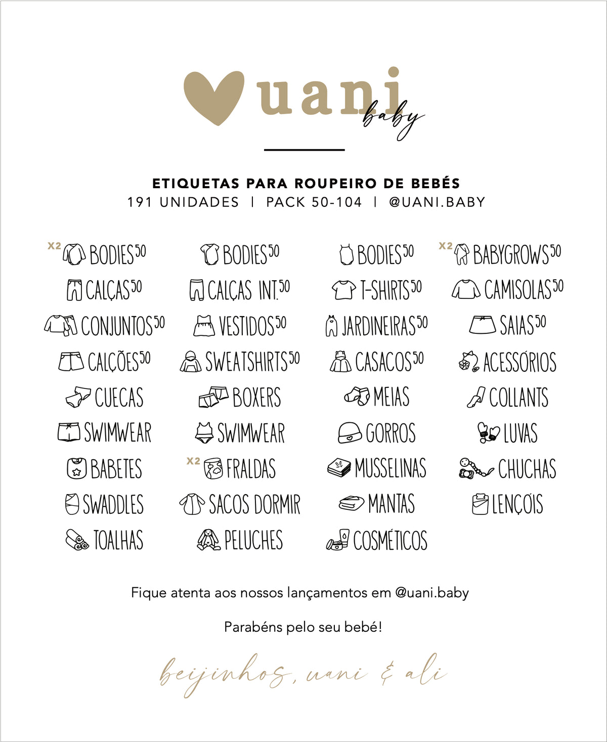 Etiquetas | Pack Baby+