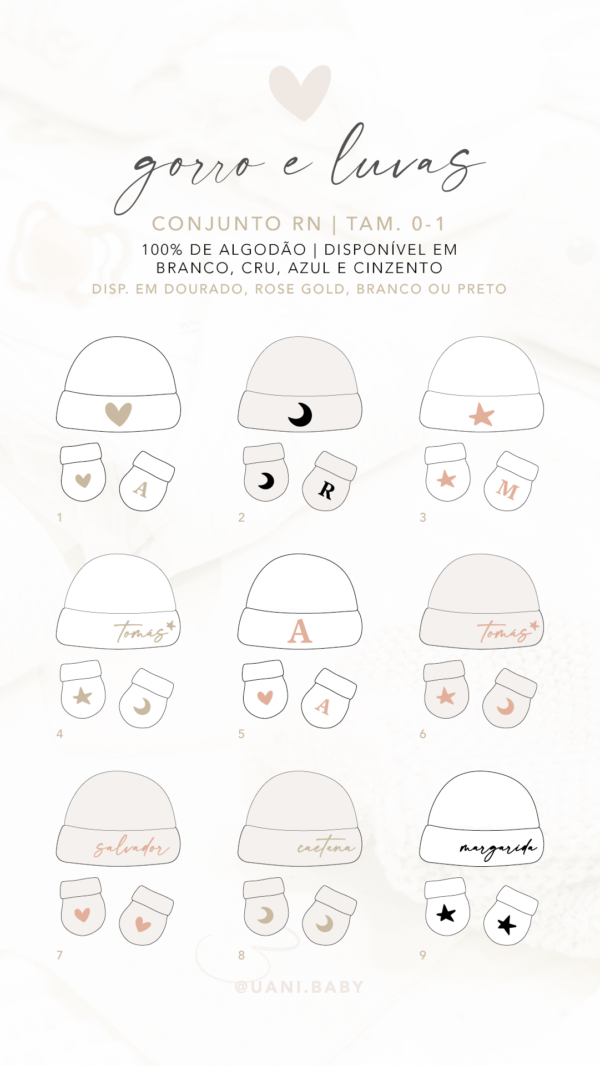 Uani Dream Kit - Primeira Roupinha com Gorro e Luvas, Saco, Fralda e Toalha - Image 8