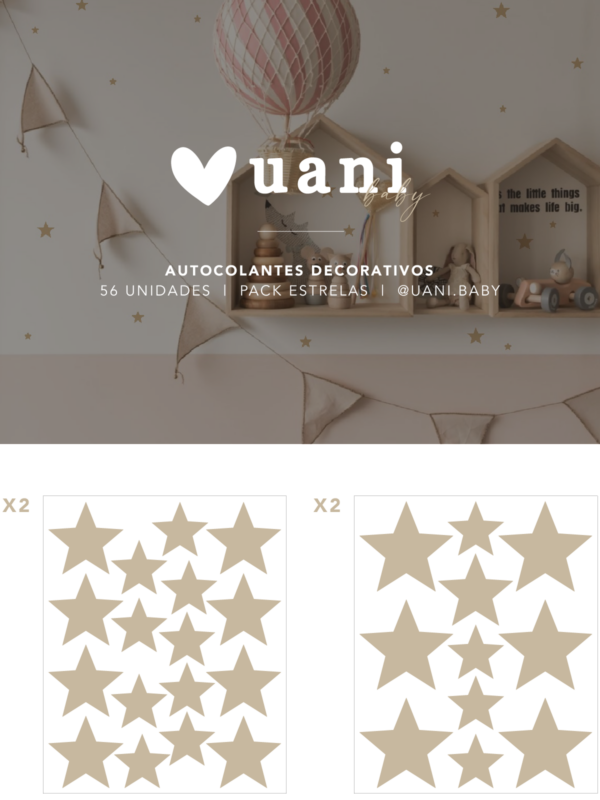 Pack de autocolantes de estrelas para decoração de quarto infantil