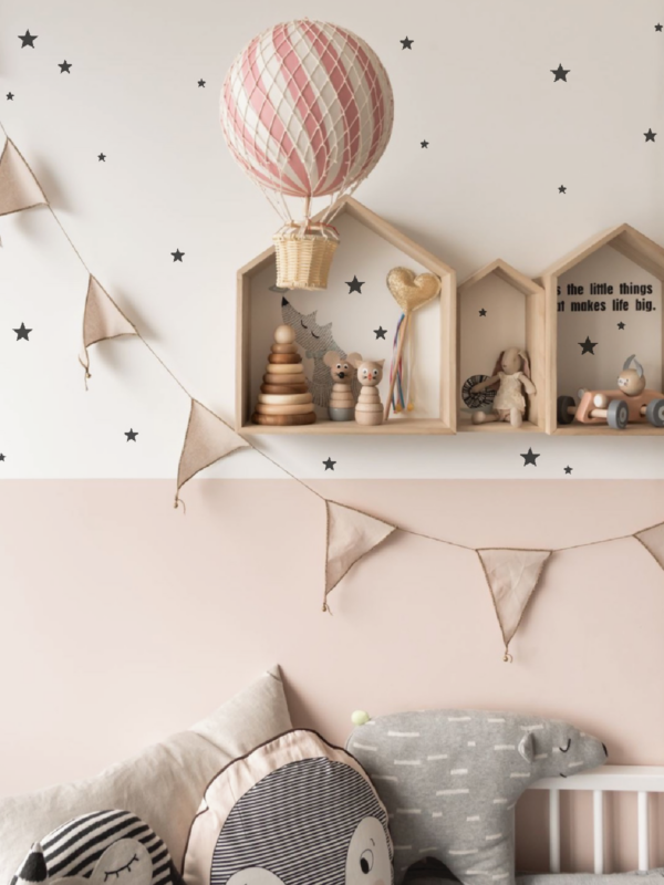 Autocolantes renter friendly para decorar quartos de bebés