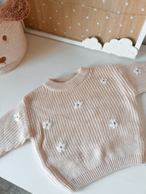 Camisola Dreamy Flower – Camisola de Malha para Bebé com Flores